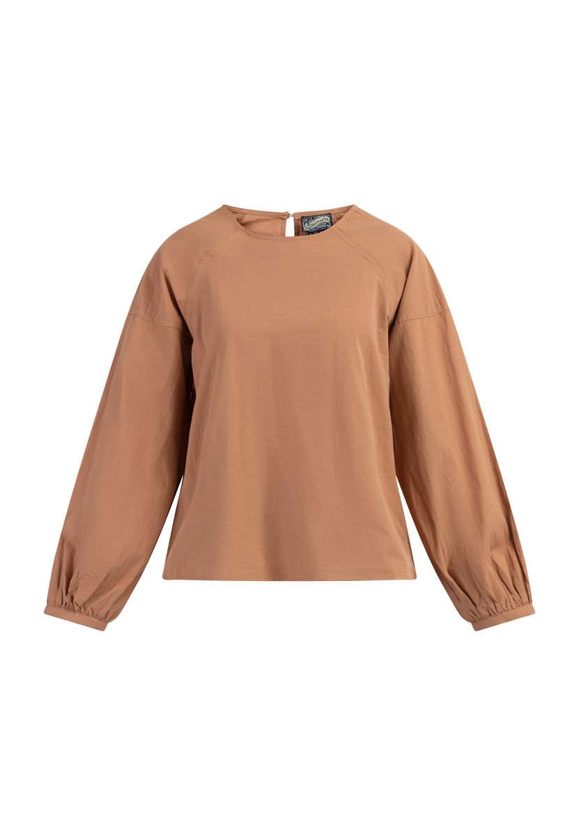 Baumwollbluse mit Rüschen und Puffärmeln