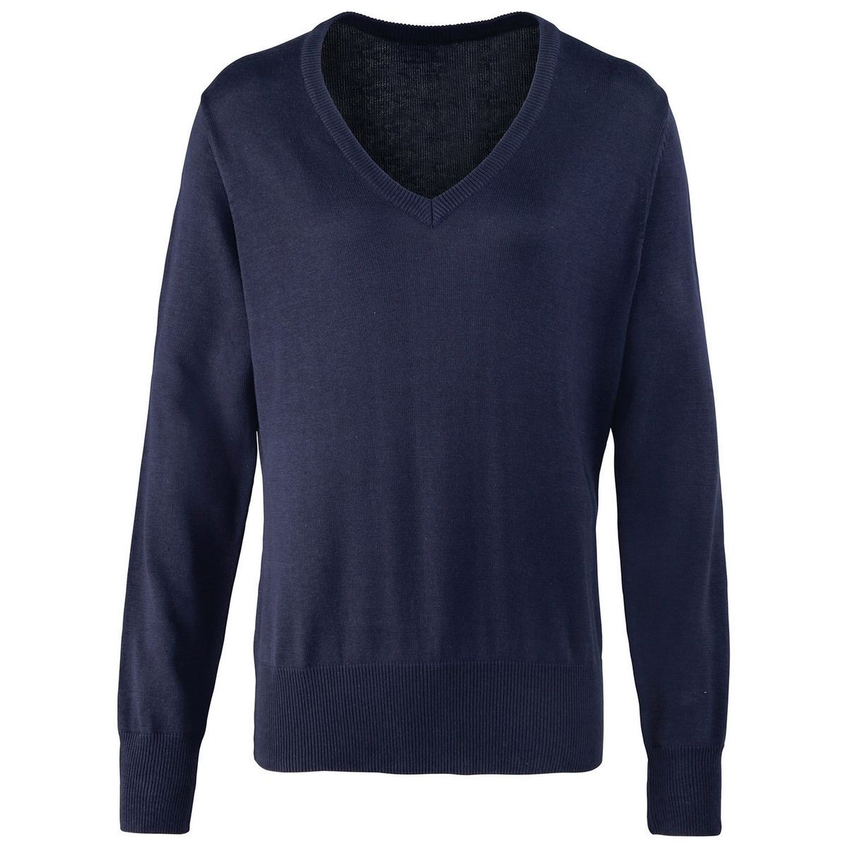 Klassischer Feinstrick-Pullover mit V-Ausschnitt