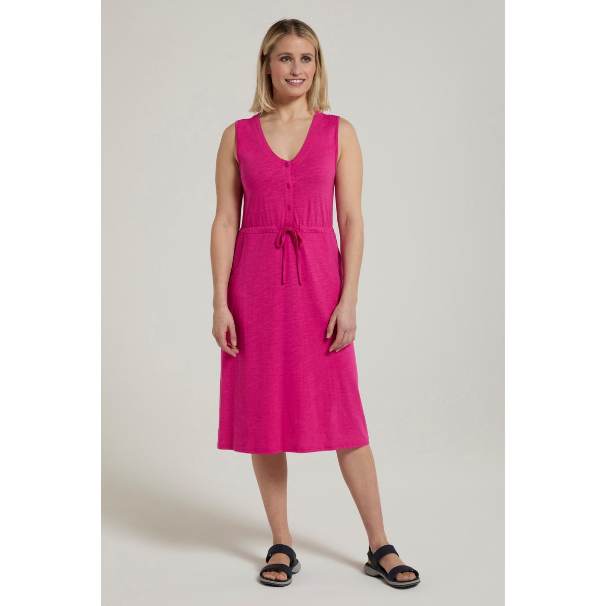 Ärmelloses Midikleid mit Kordelzug