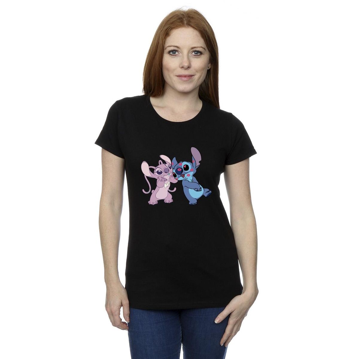 Süßes Stitch und Angel Grafik-T-Shirt