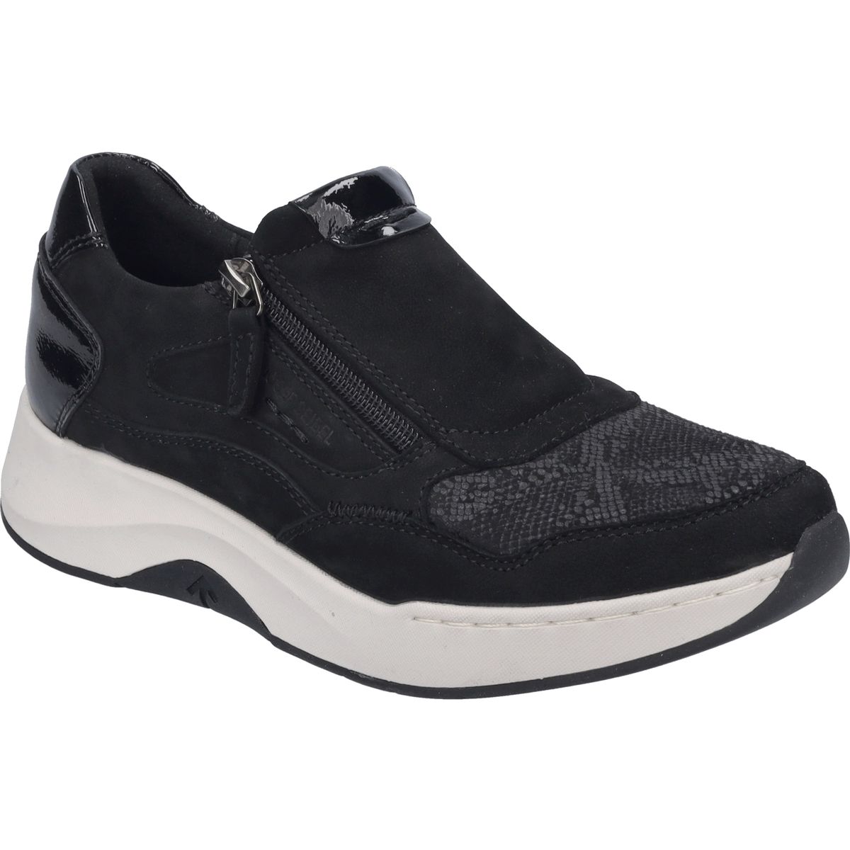 Materialmix Slip-On Sneaker mit Reißverschluss