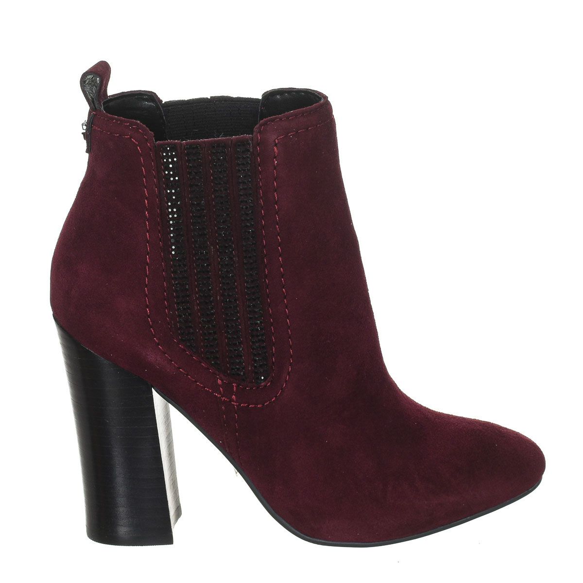 Wildleder-Stiefeletten mit Strassbesatz