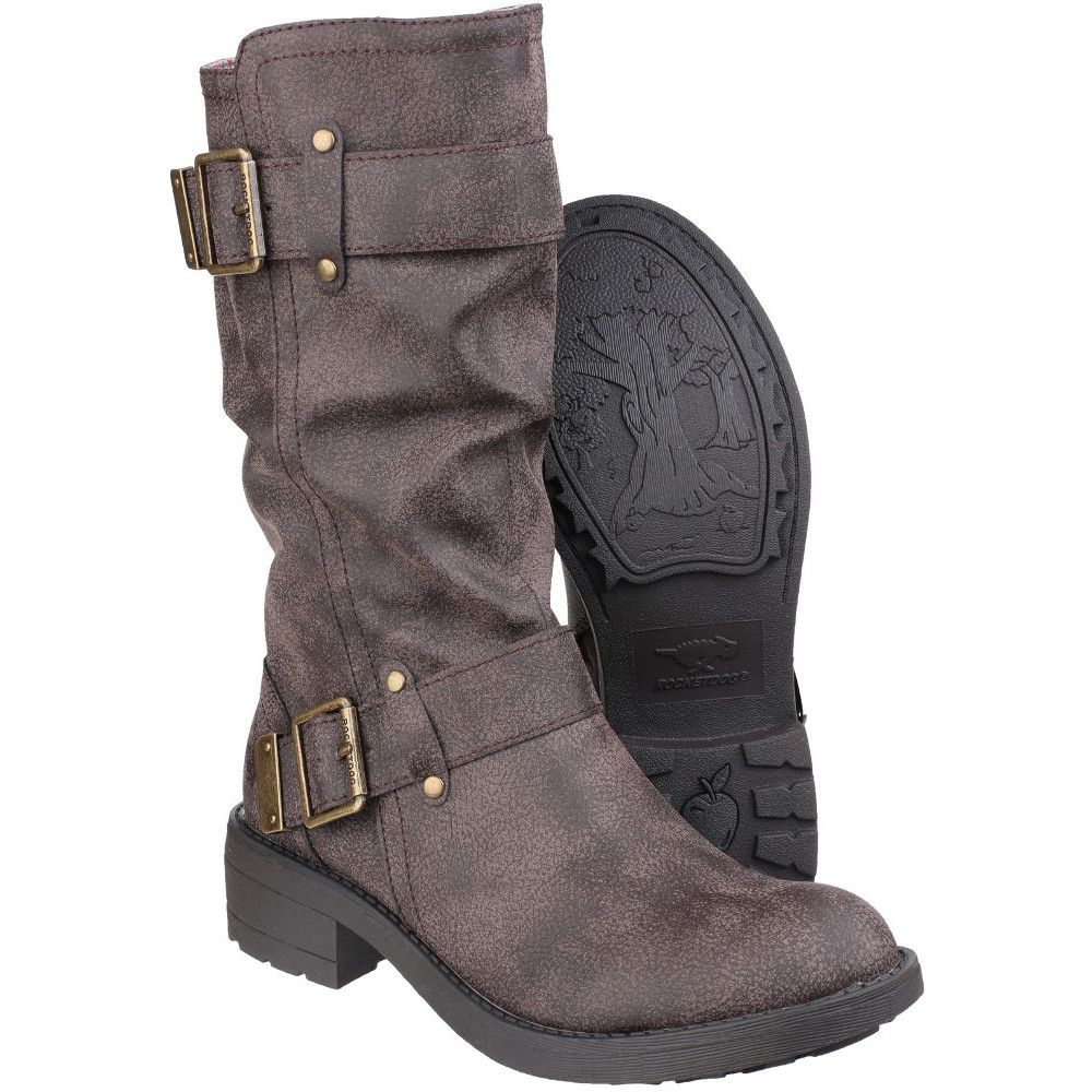 Halbhohe Biker-Stiefel im Slouch-Look