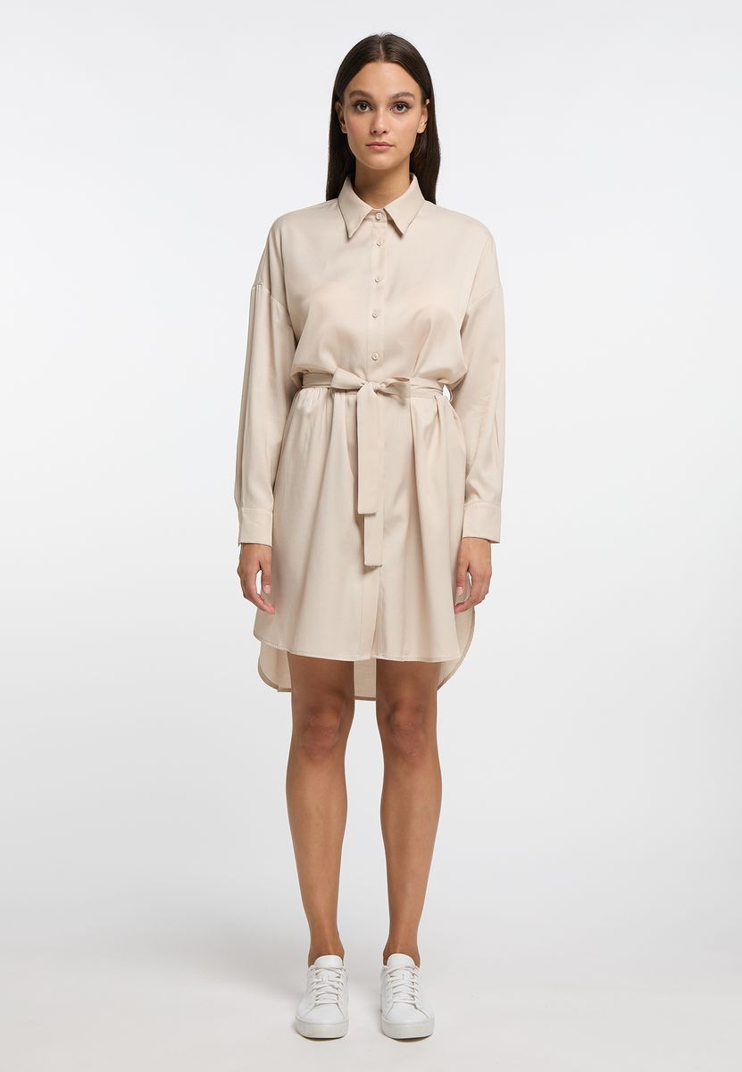 Elegantes Satin-Hemdblusenkleid