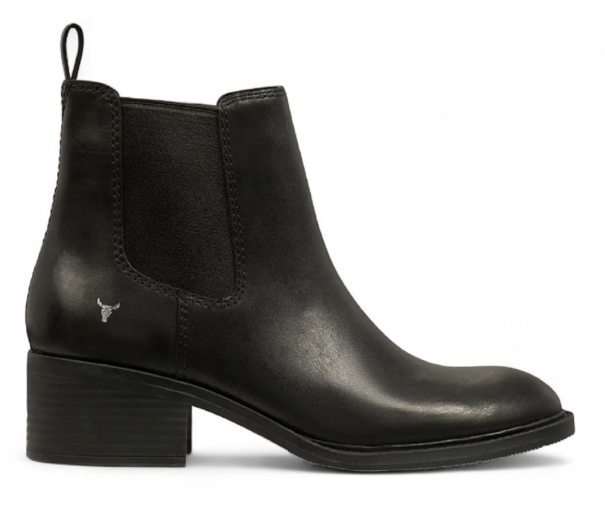 Chelsea-Stiefeletten aus Leder mit Absatz