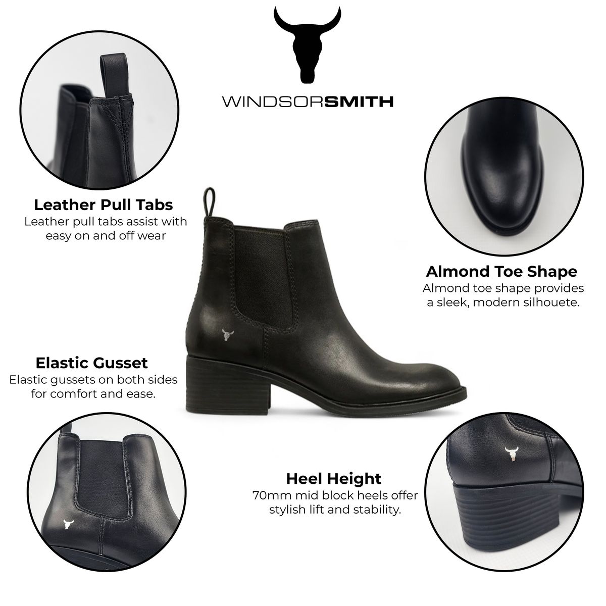 Chelsea-Stiefeletten aus Leder mit Absatz