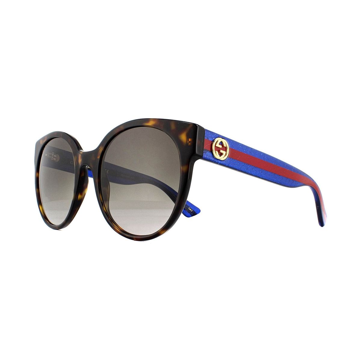 Übergroße runde Sonnenbrille in Havanna-Optik