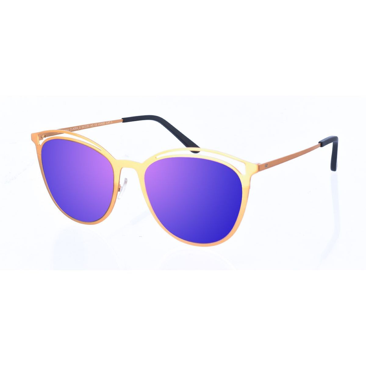 Elegante ovale Metall-Sonnenbrille mit Aussparung