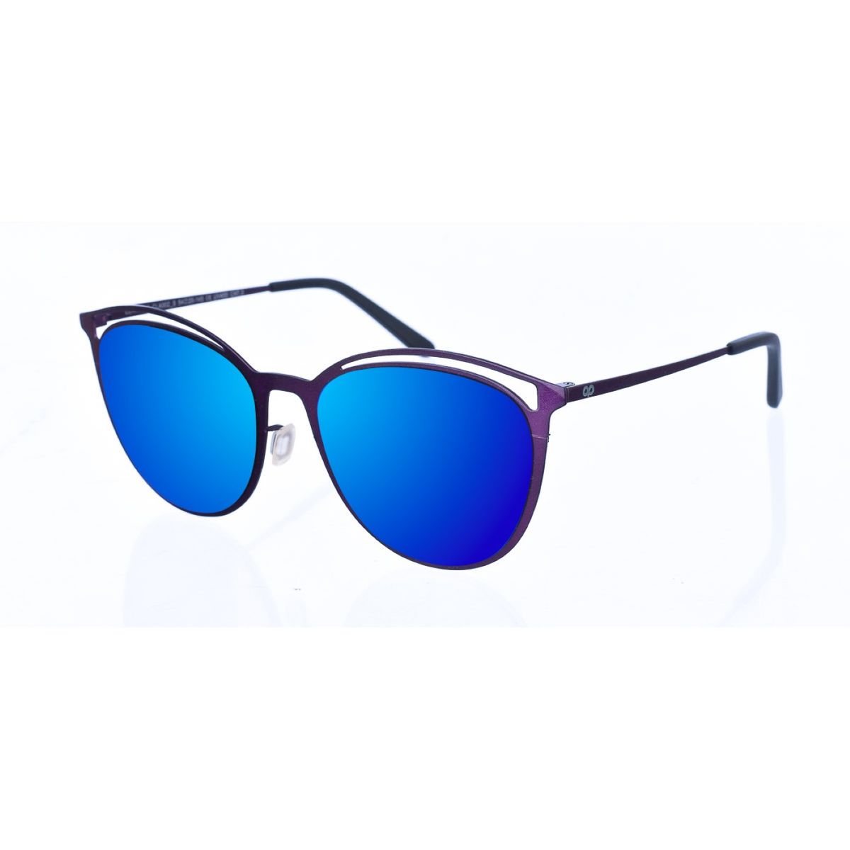Elegante ovale Metall-Sonnenbrille mit Aussparung