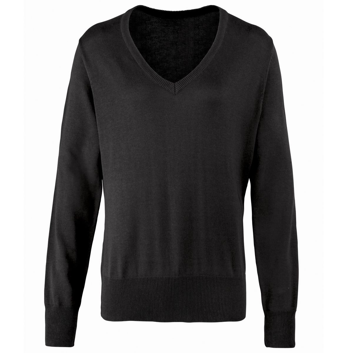 Klassischer Feinstrick-Pullover mit V-Ausschnitt