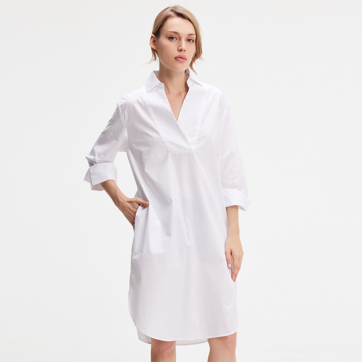 Minimalistisches Hemdkleid aus Baumwolle