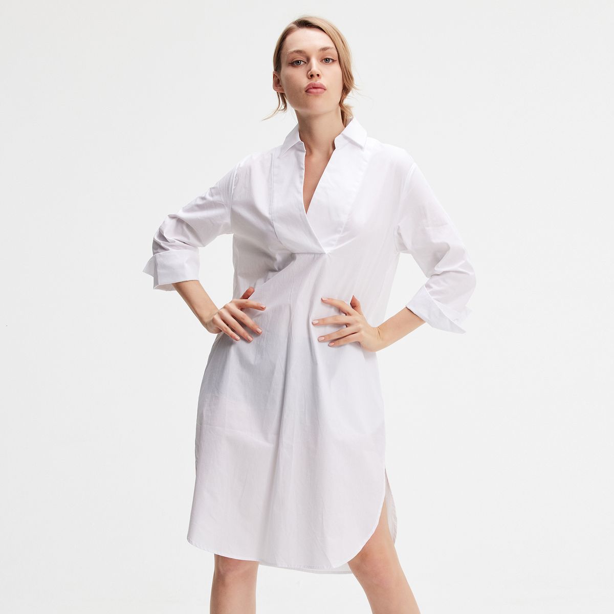 Minimalistisches Hemdkleid aus Baumwolle