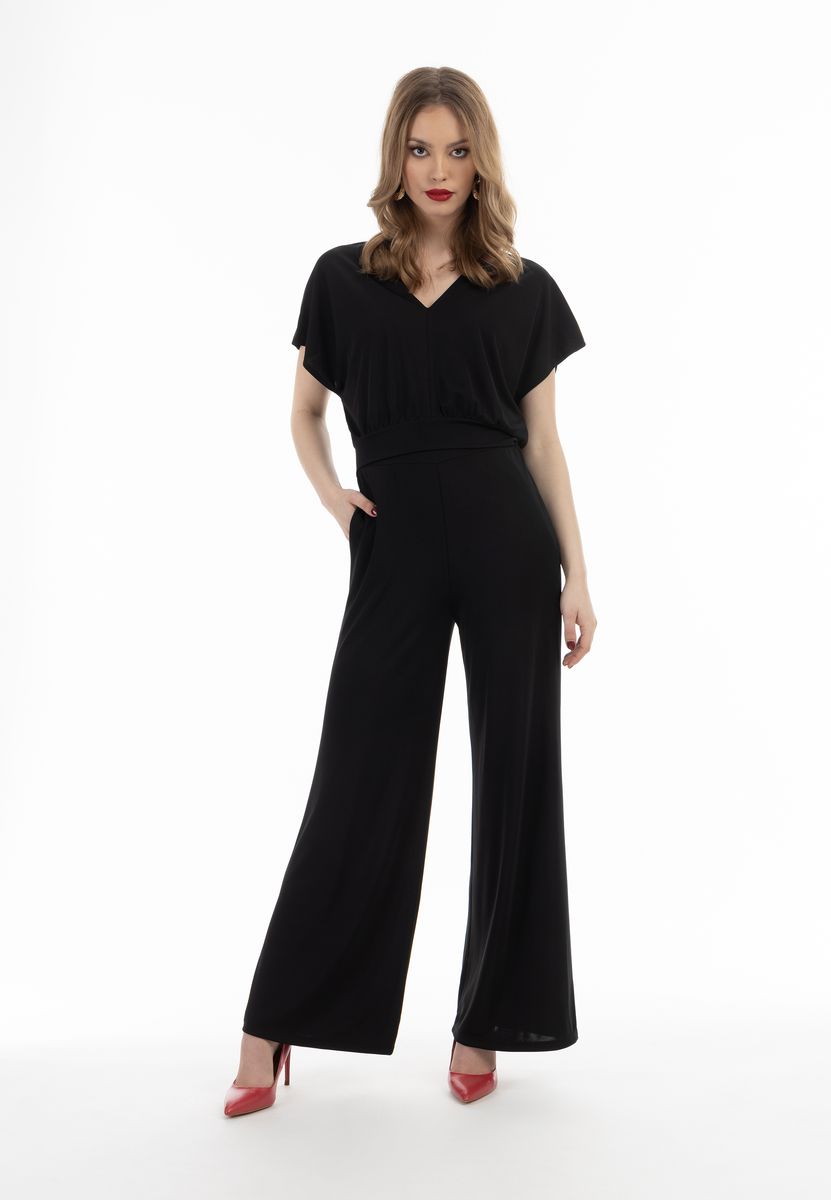 Kurzbluse mit V-Ausschnitt und Schmetterlingsärmeln