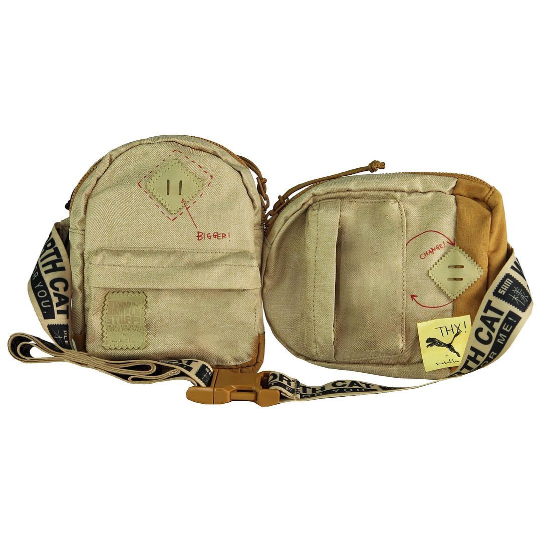 Dekonstruierte Patchwork-Gürteltasche aus Segeltuch