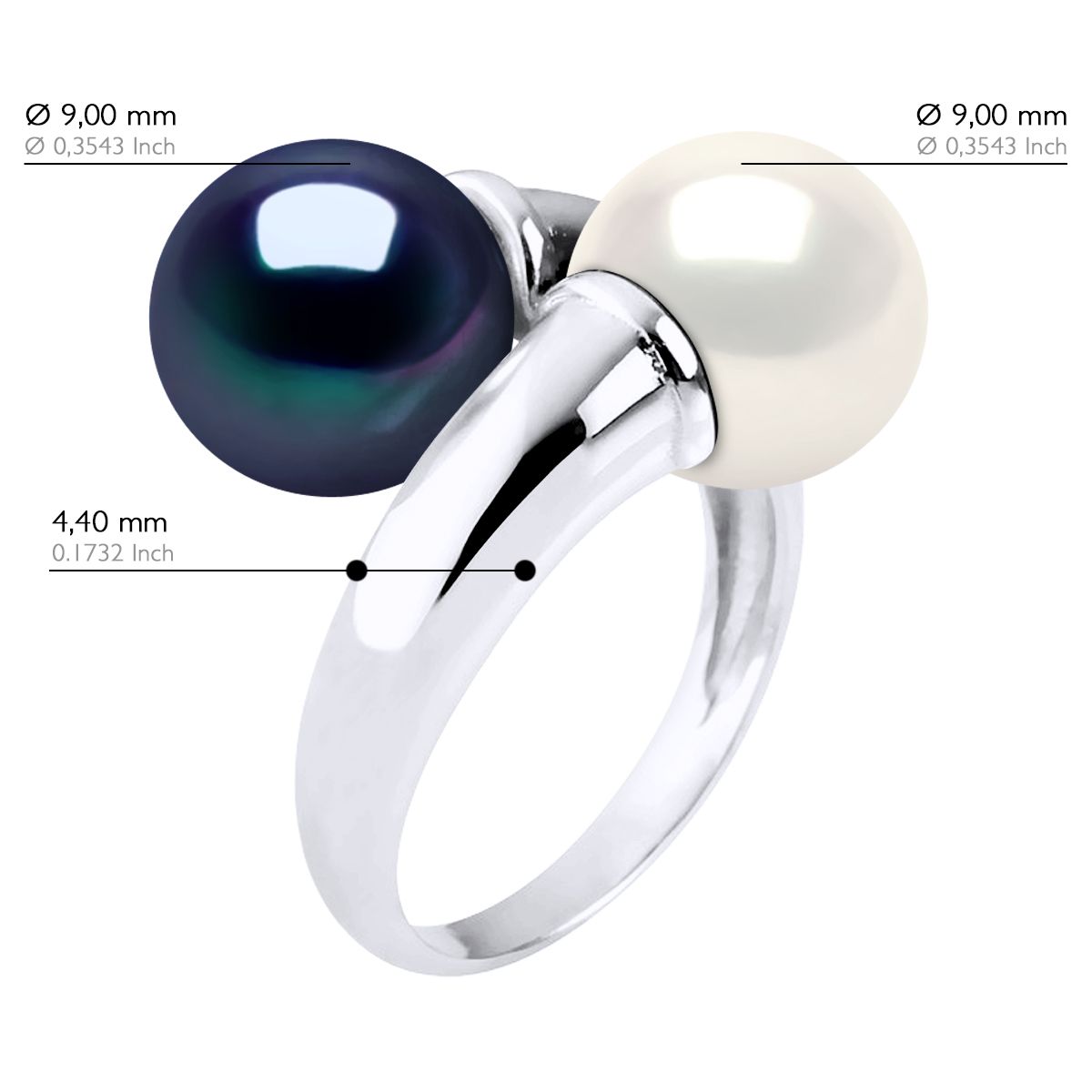 Eleganter Toi et Moi Perlenring