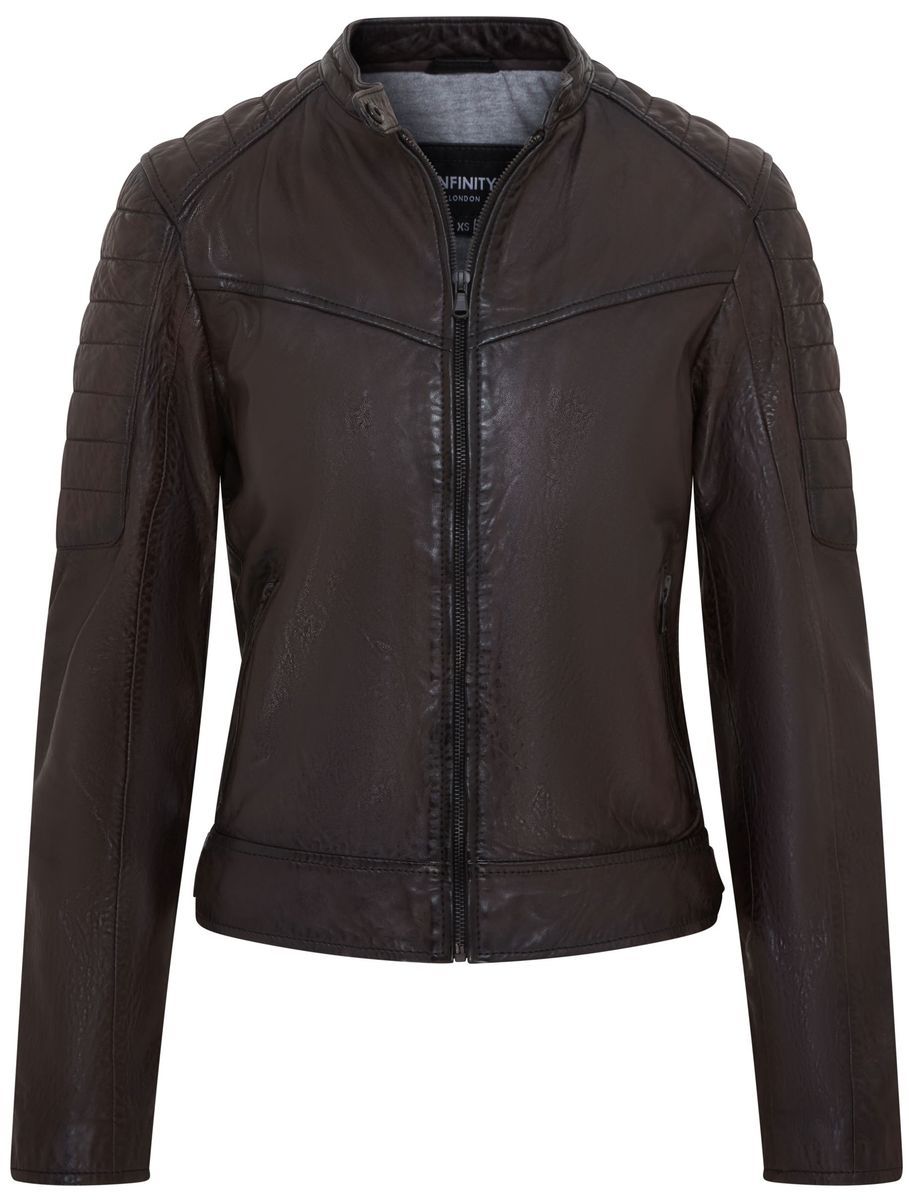 Retro Gesteppte Bikerjacke aus Leder