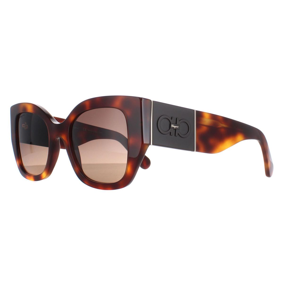 Klassische quadratische Sonnenbrille in Schildpatt-Optik