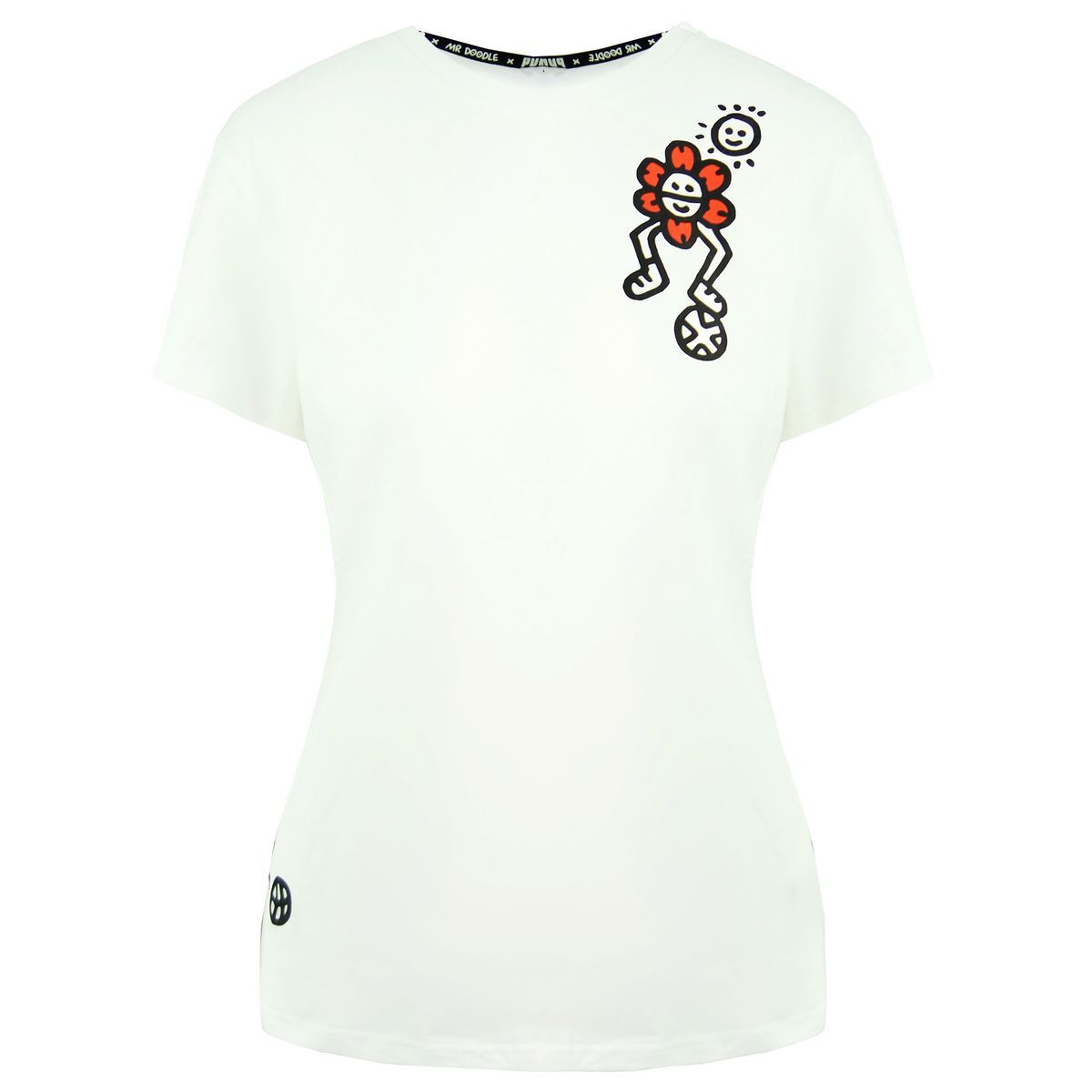 Doodle-Grafik T-Shirt mit Rundhalsausschnitt