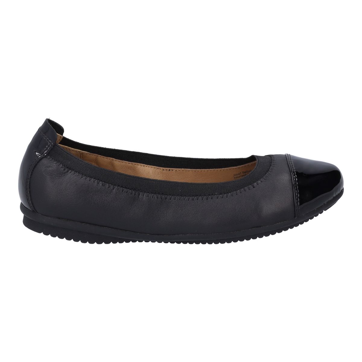 Klassische Leder-Ballerinas mit Lackkappe