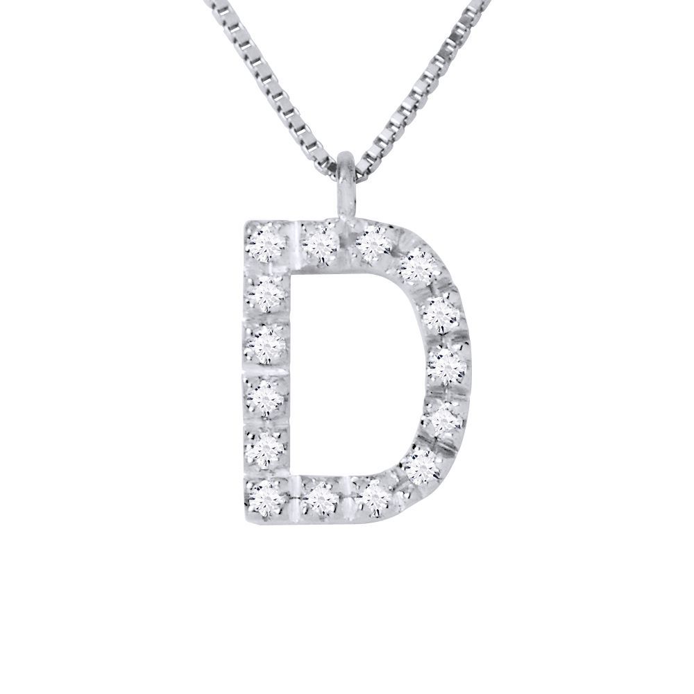Diamant Halskette mit Buchstabe D