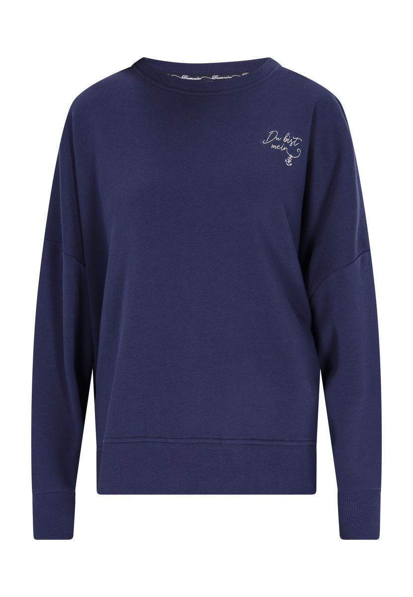 Lässiges Marine-Sweatshirt mit Stickerei