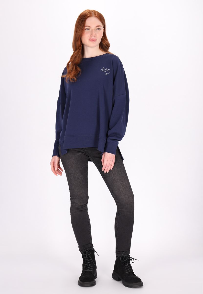 Lässiges Marine-Sweatshirt mit Stickerei