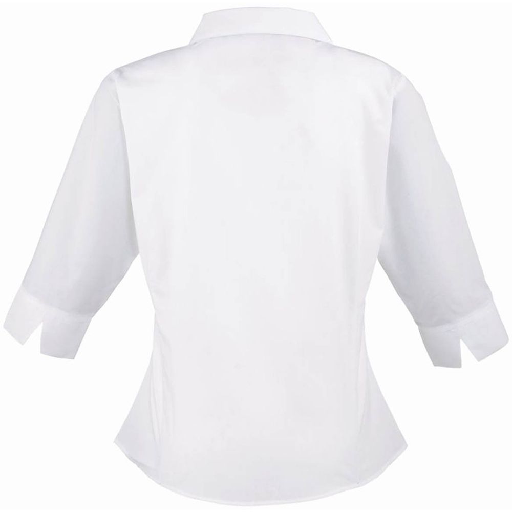 Taillierte Popeline-Bluse mit Dreiviertelarm
