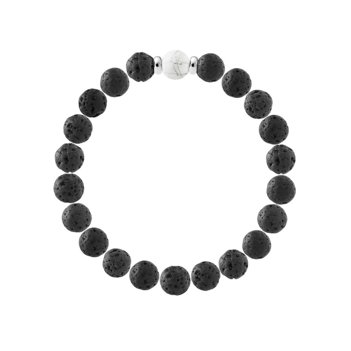Armband aus Lavastein und Howlith