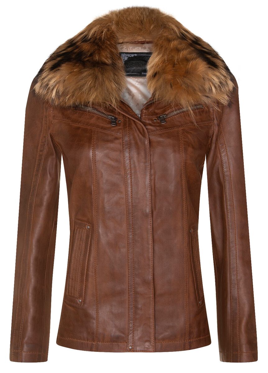 Slim Fit Leder Parka Jacke