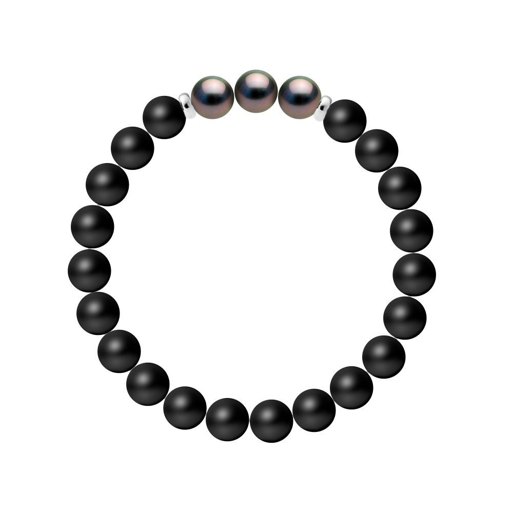 Armband mit Tahiti-Perle und Achat
