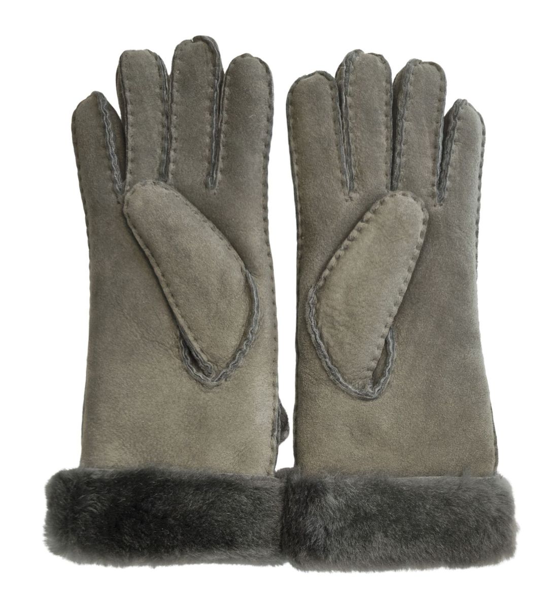 Lammfell-Wildlederhandschuhe mit Pelzmanschetten