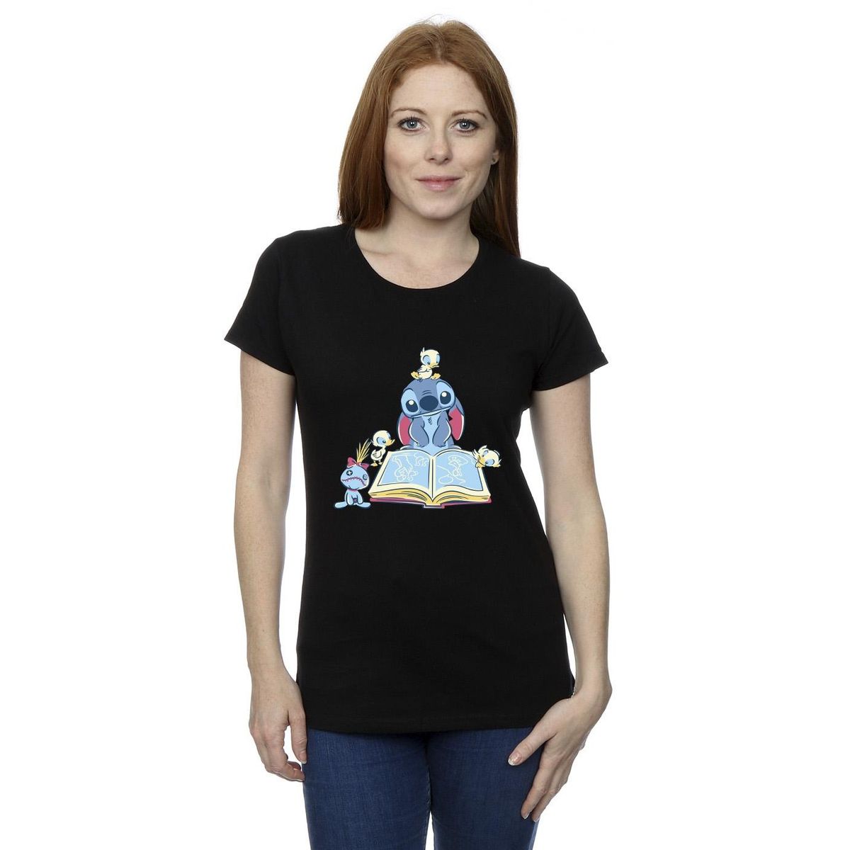 Grafik-T-Shirt mit vorlesendem Stitch