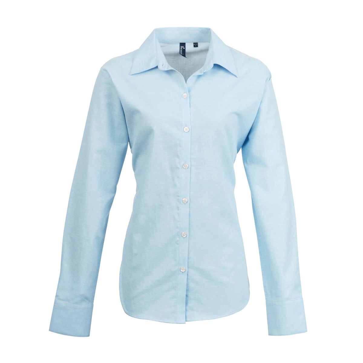 Taillierte Langarm-Oxford-Bluse