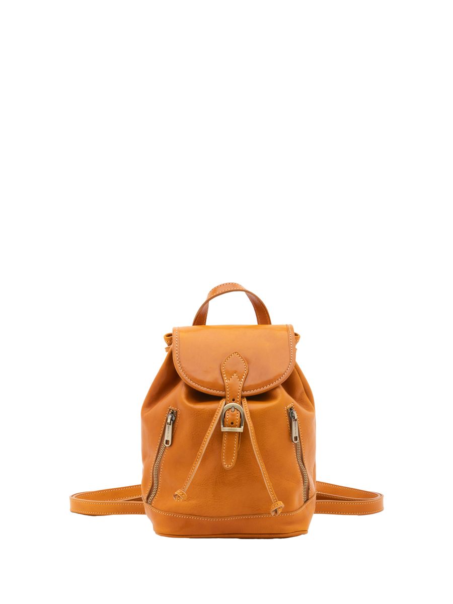 Klassischer Lederrucksack mit Kordelzug