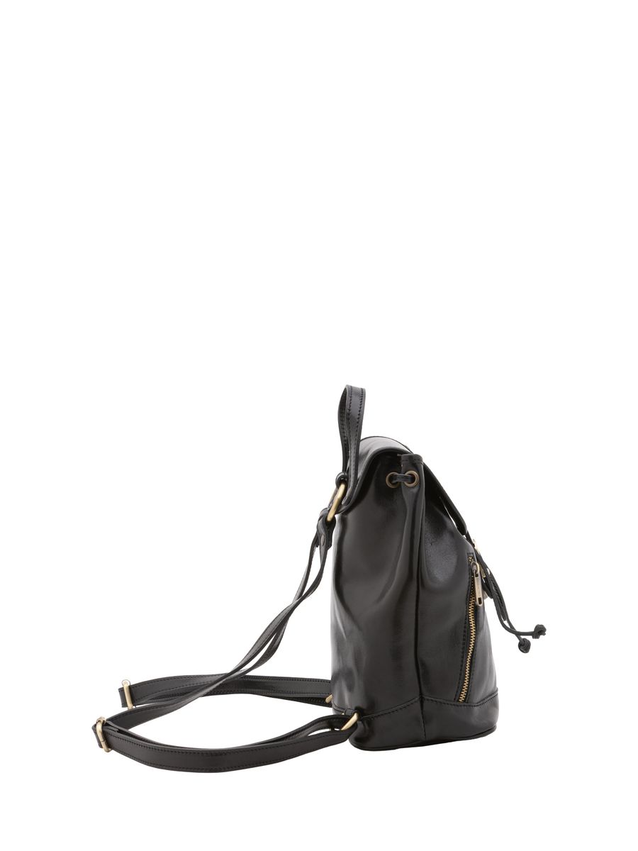 Klassischer Lederrucksack mit Kordelzug