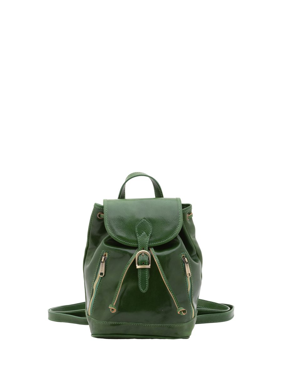 Klassischer Lederrucksack mit Kordelzug