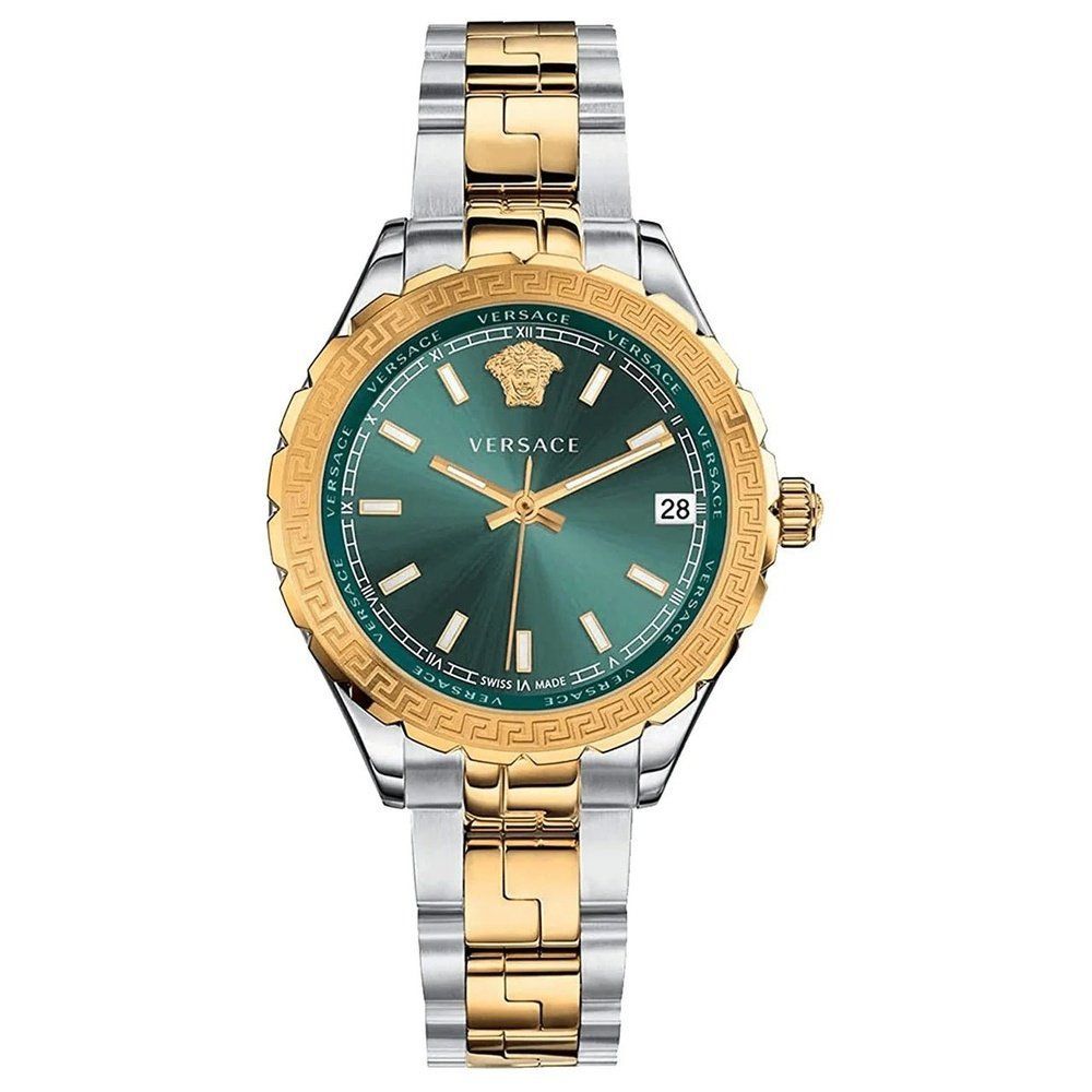 Hellenyium Bi-Color Uhr mit Mäander-Muster