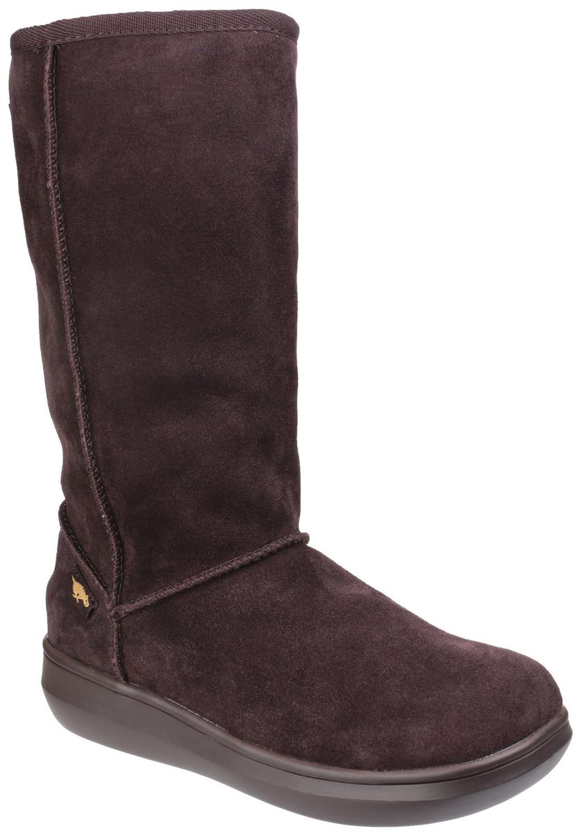 Suede-Stiefel mit Lammfell-Futter