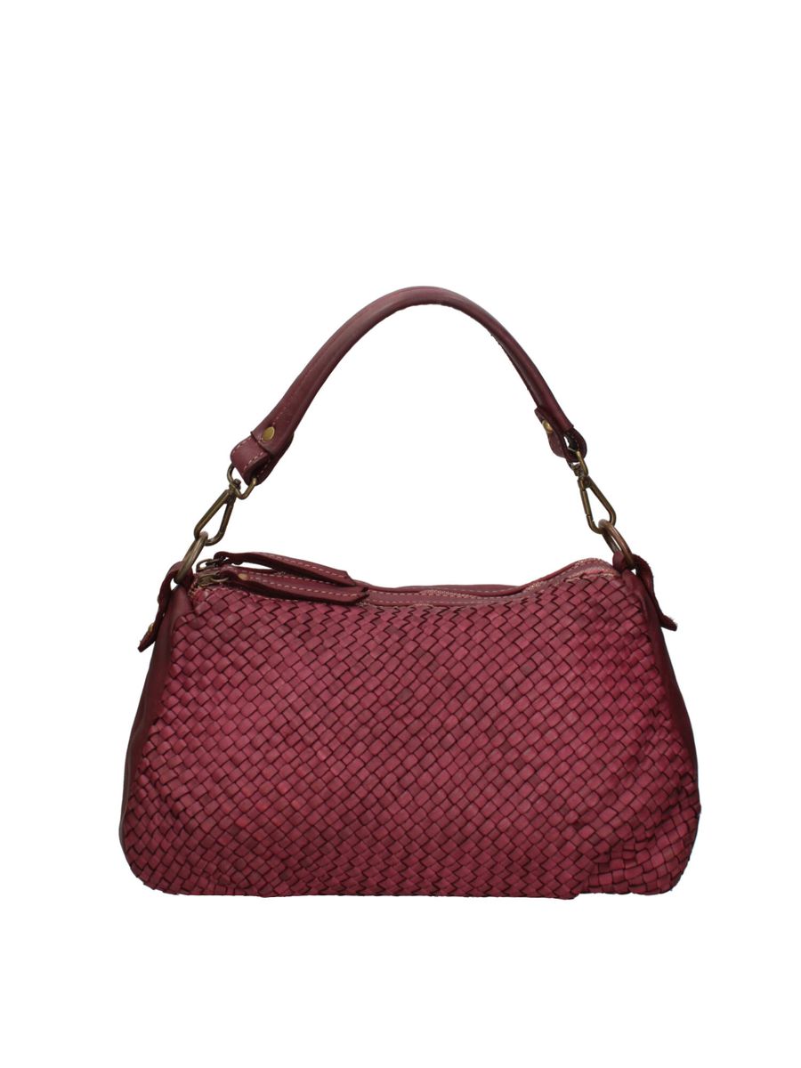 Handgefertigte Schultertasche aus geflochtenem Leder