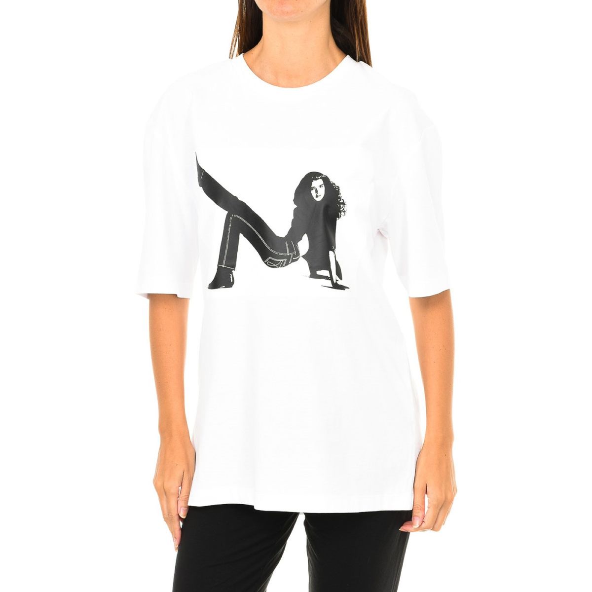 Baumwoll-Jersey T-Shirt mit Grafikprint