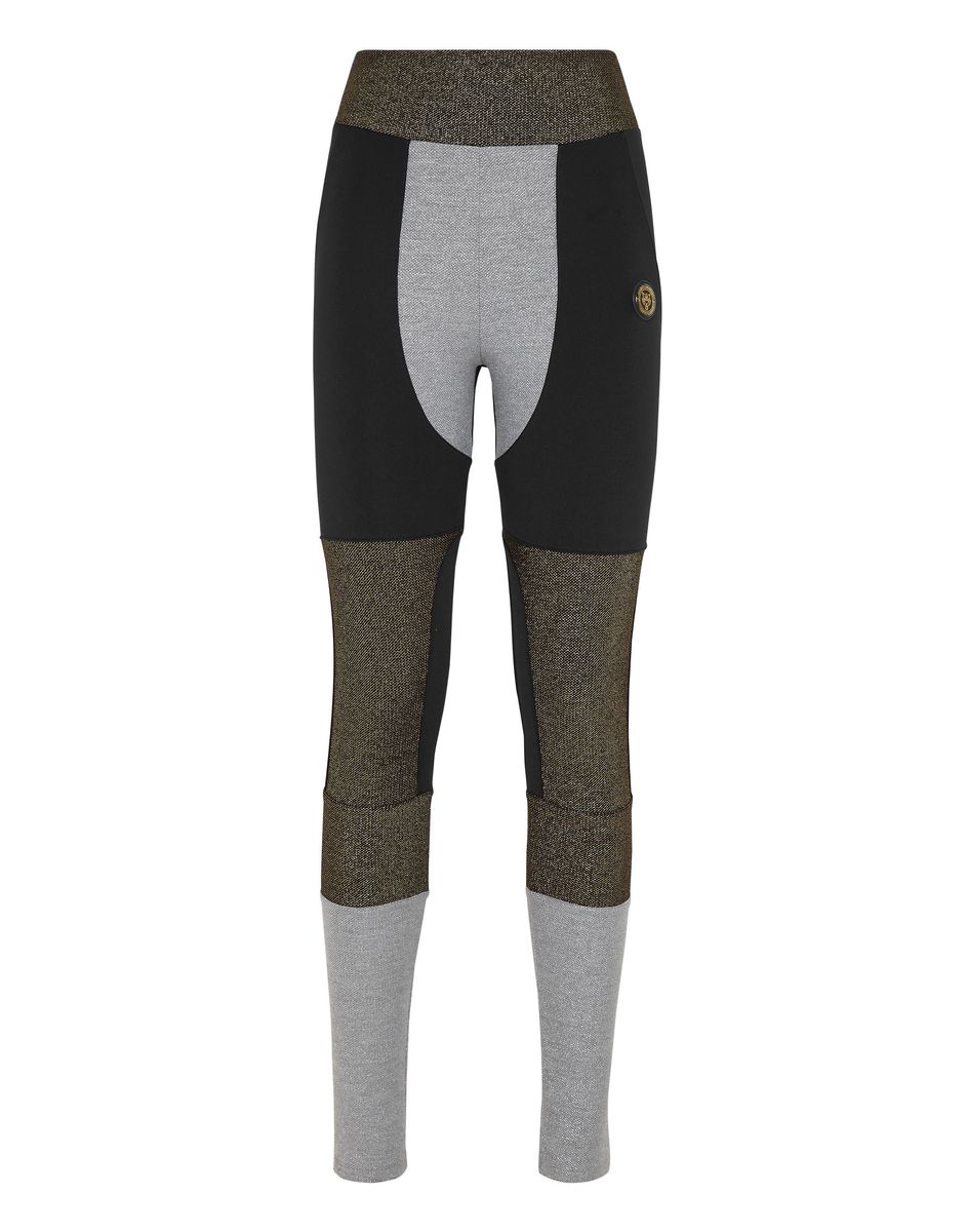 High-Rise Color-Block Lurex-Leggings