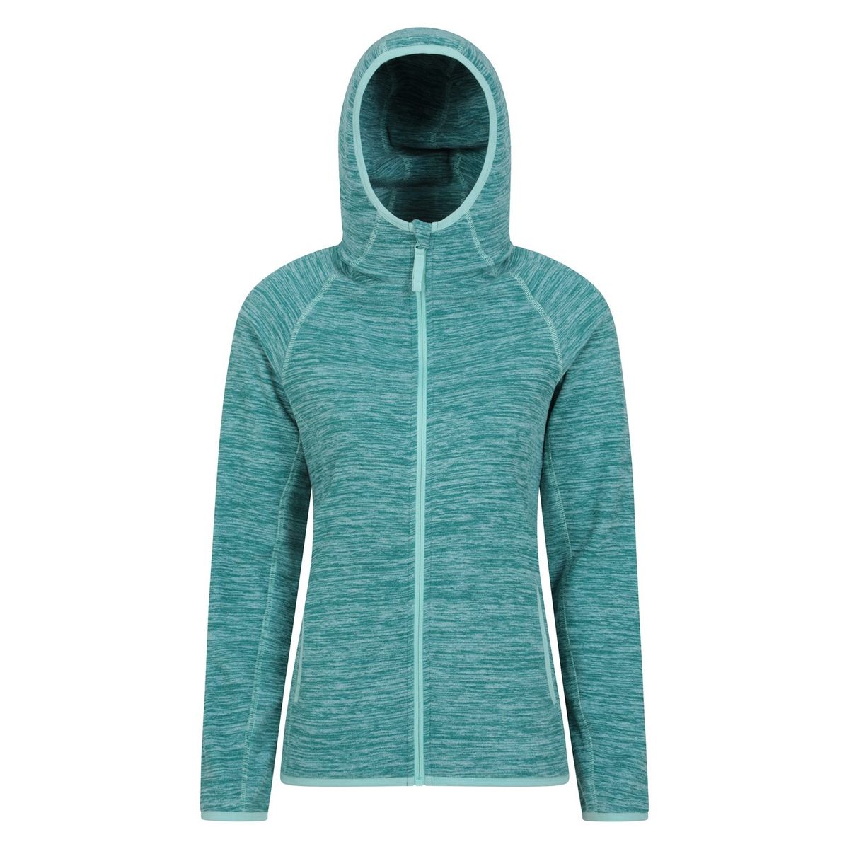 Melange-Microfleece-Hoodie mit Reißverschluss