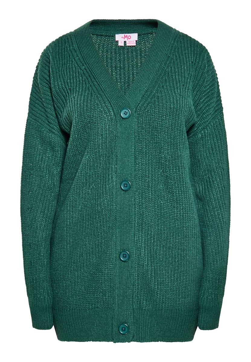 Oversize-Strickjacke mit V-Ausschnitt