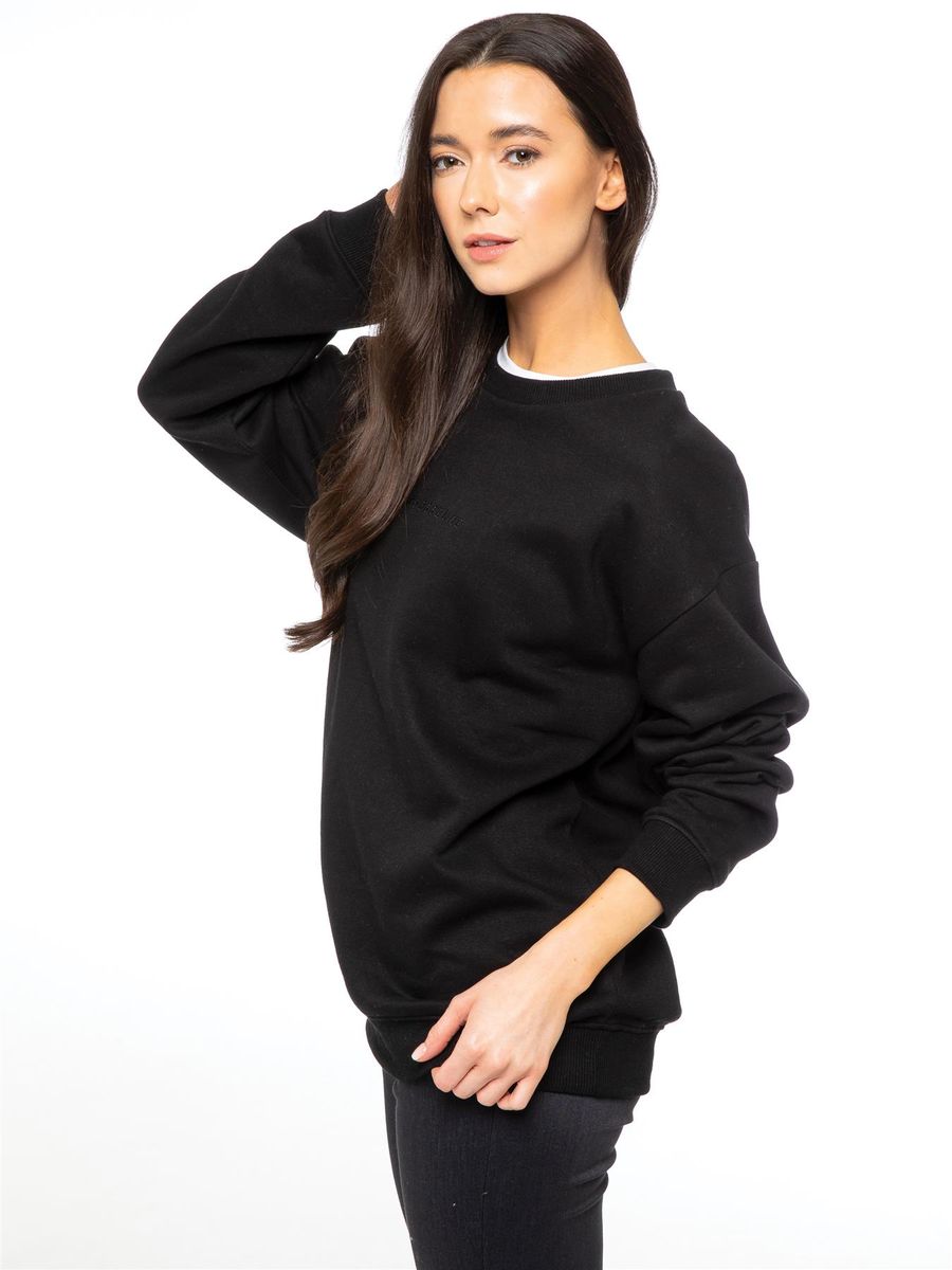 Oversized Crewneck aus gebürstetem Fleece