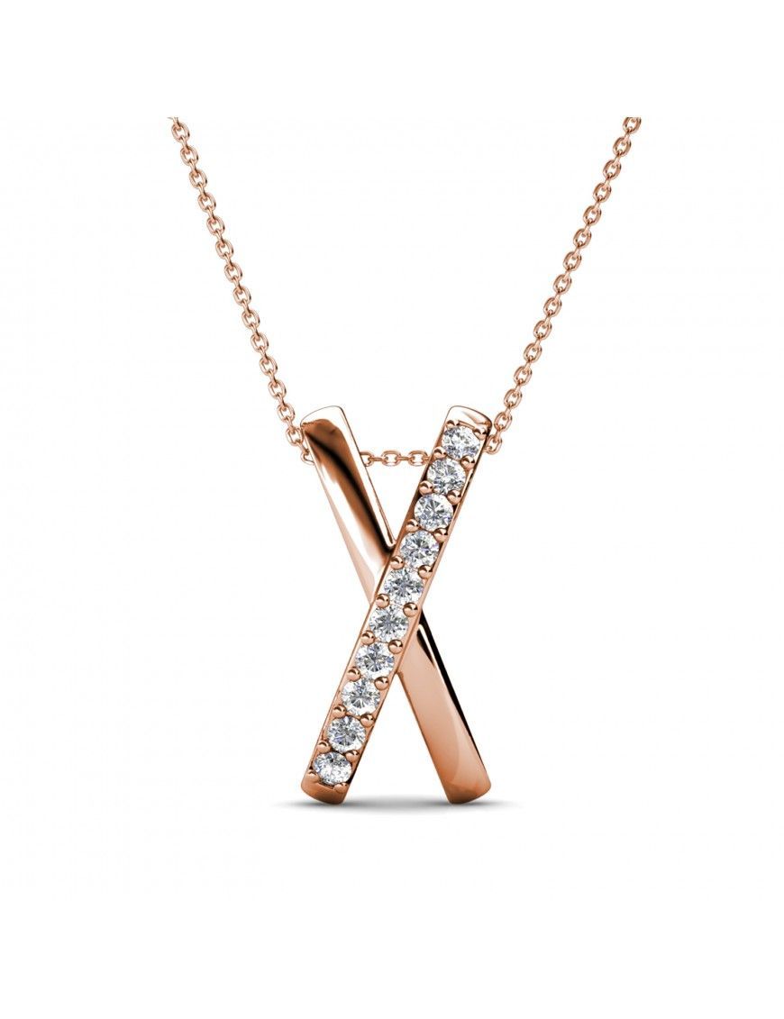 Geometrischer X-Anhänger mit Kristallen