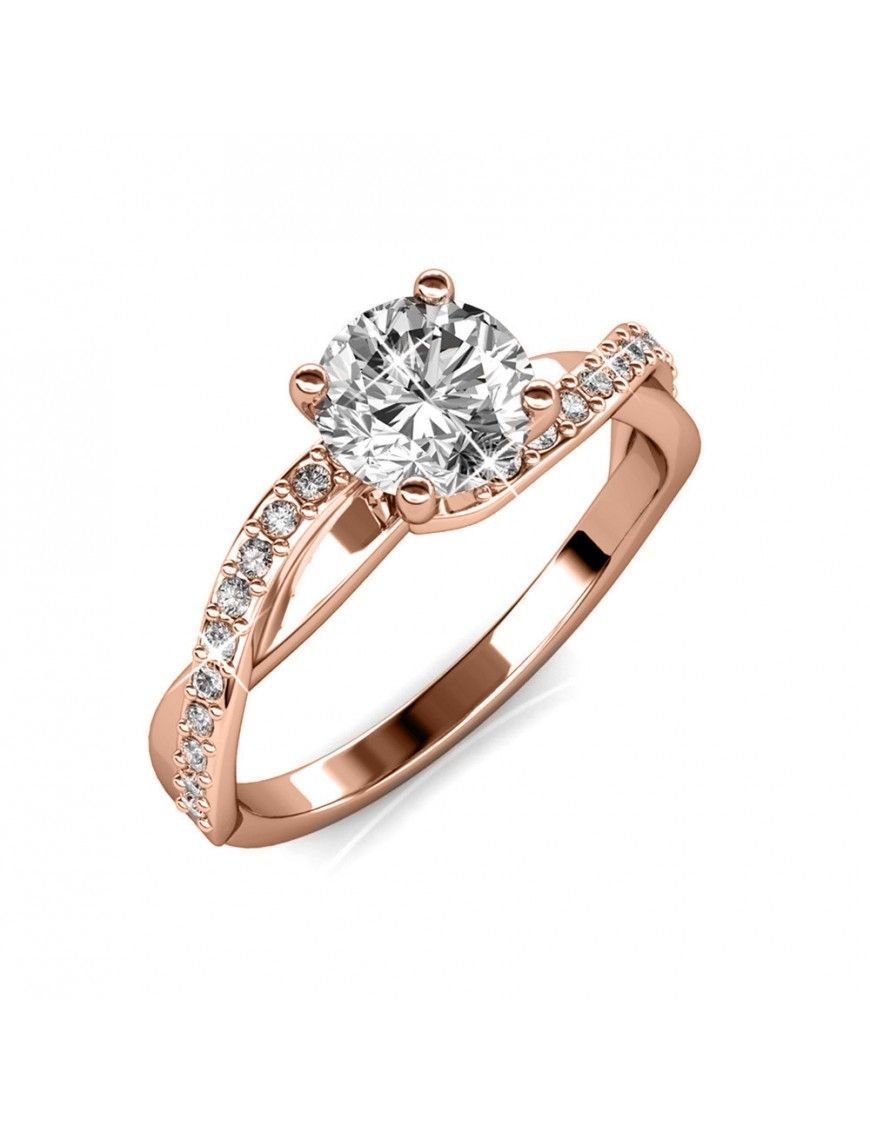 Eleganter Solitärring mit Pavé-Besatz
