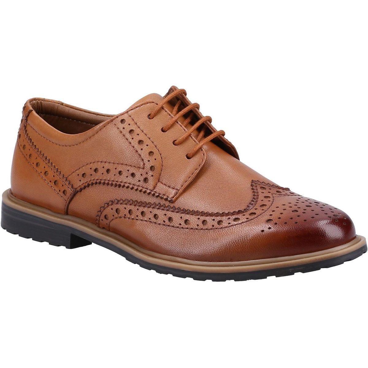 Klassische Leder-Brogues mit Flügelkappe