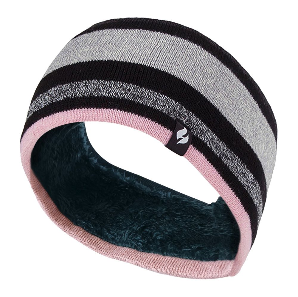 Gestreiftes Thermo-Stirnband mit Fleecefutter
