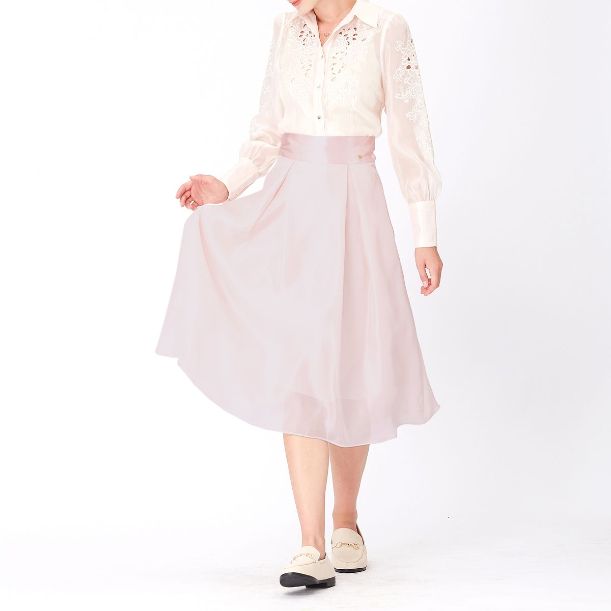 Eleganter Midirock aus Organza-Plissee