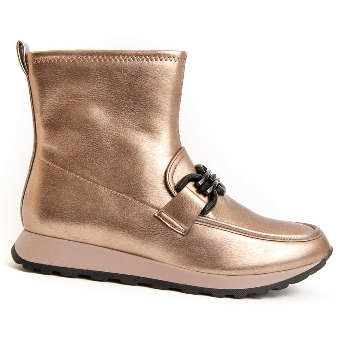 Stiefeletten mit markanter Kettenverzierung